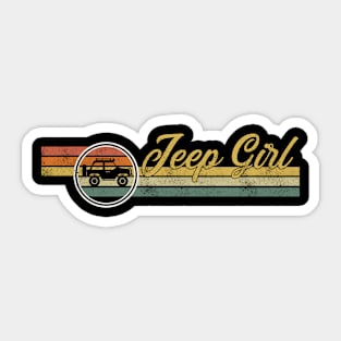 Jeep Girl Jeep Women Vintage Jeep Retro Jeep Sunset Jeep Jeeps Lover Jeep Mom Jeep Mama Sticker